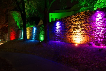 Recklinghausen leuchtet 2013 - Alte Stadtmauer an der Engelsburg